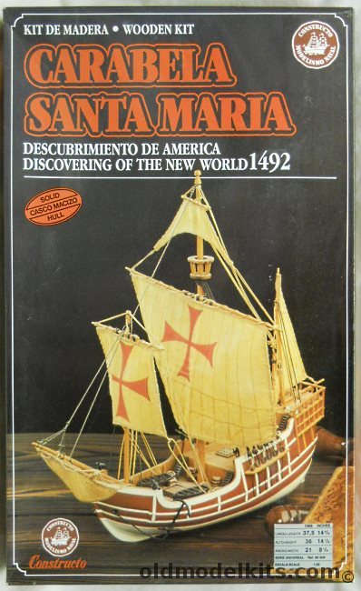 Constructo 1/55 Santa Maria Caravel of Christopher Columbus - 14.7 Inches Long, 80606 plastic model kit